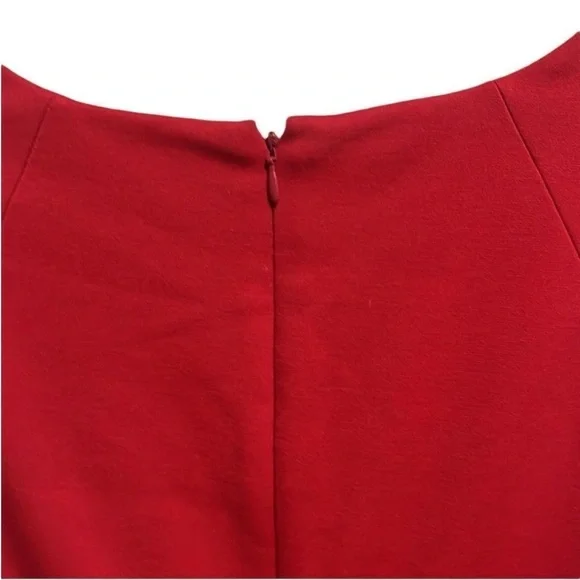 Ellen Tracy Red Ruched Shift Dress. Size 10. - Picture 8 of 10